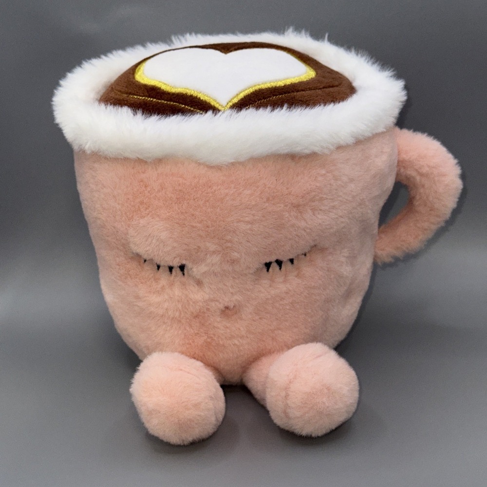 Aromasoles Latte Plush Pillow‎ 7.8" Pink Stuffed Coffee